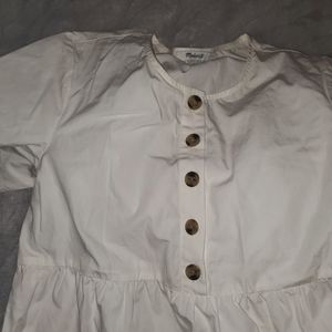 Madewell white tiered dress